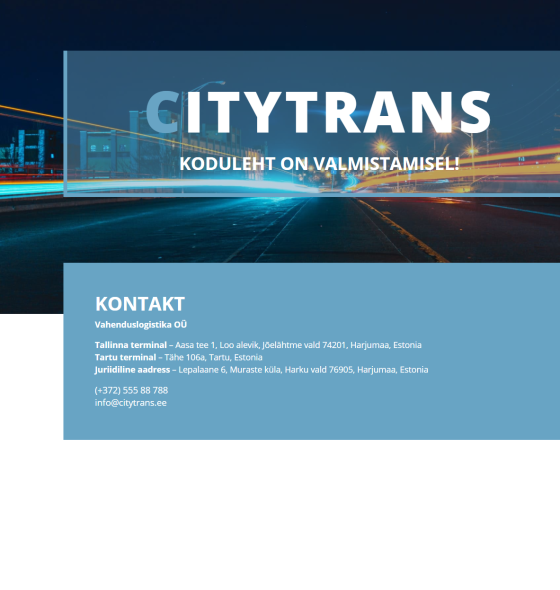Citytrans landing page